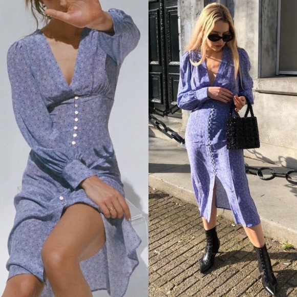 Réalisation Par Vivienne Dress Purple Haze Floral Silk Small - Picture 9 of 13